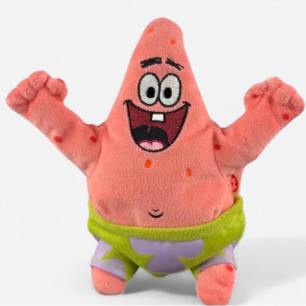 TY 2012 Nickelodeon Patrick Star Plush Toy - Pink and Green size 7 inches